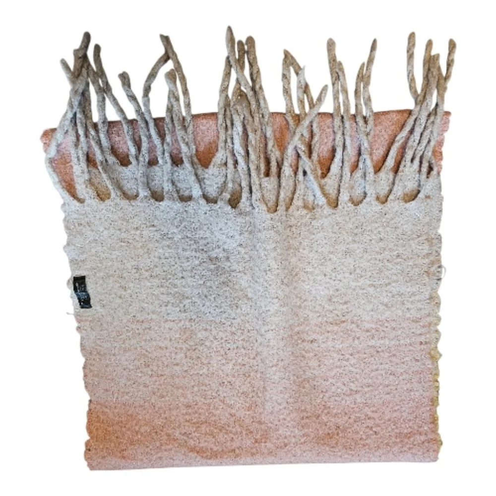 Zara Gradient Fringed Wrap Scarf Shawl Chunky Cozy Textured Ombré Oversized - Picture 3 of 7